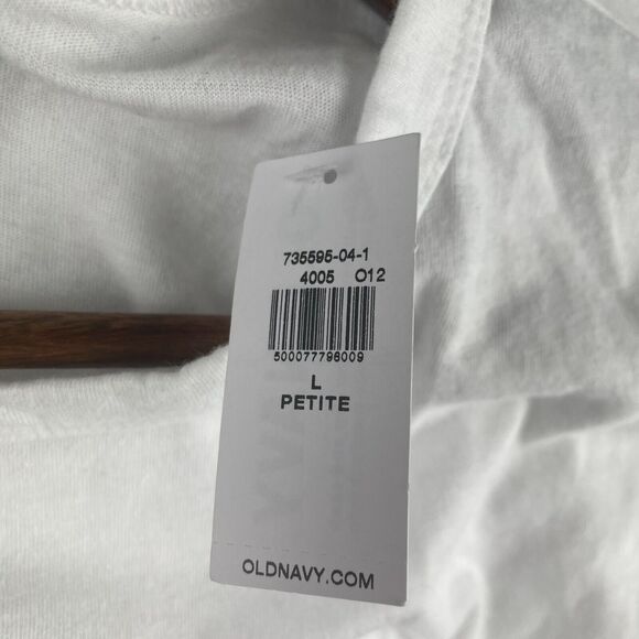 Make It Merry Old Navy Graphic T-Shirt White Short Sleeve Crew Neck Sz XL Petite - Picture 8 of 10